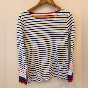 Boden Breton Stripe Top Women US 8 UK 12 Blue White Long Sleeve NWOT Nautical